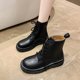 thumbnail image 1 of botas cortas de mujer con cordones en la parte delantera y plataforma de tacón grueso con punta redonda Wmkox8yii ghj2501, 1 of 4