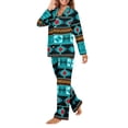 thumbnail image 2 of SCRAWLGOD Aztec Tribal Womens Pajama Long Sleeve Button Pjs for Women Sleepwear Set of 2 V Neck Ladies Jogger Pjs Size M Elastic Women's Pj with Pockets, 2 of 7