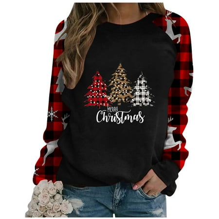 

Zedker Womens Graphic Sweatshirts Comfy Womens Clothes Women s Fashion Christmas Printed Long Sleeve Blouse Crew Neck Casual Pullover Tops Sweatershirts