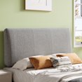 thumbnail image 1 of Pinmoco Tête de Lit Rembourrée Lit Double, Hauteur Réglable et Tête de Lit Ergonomique en Mousse, Tissu Gris, 1 of 8