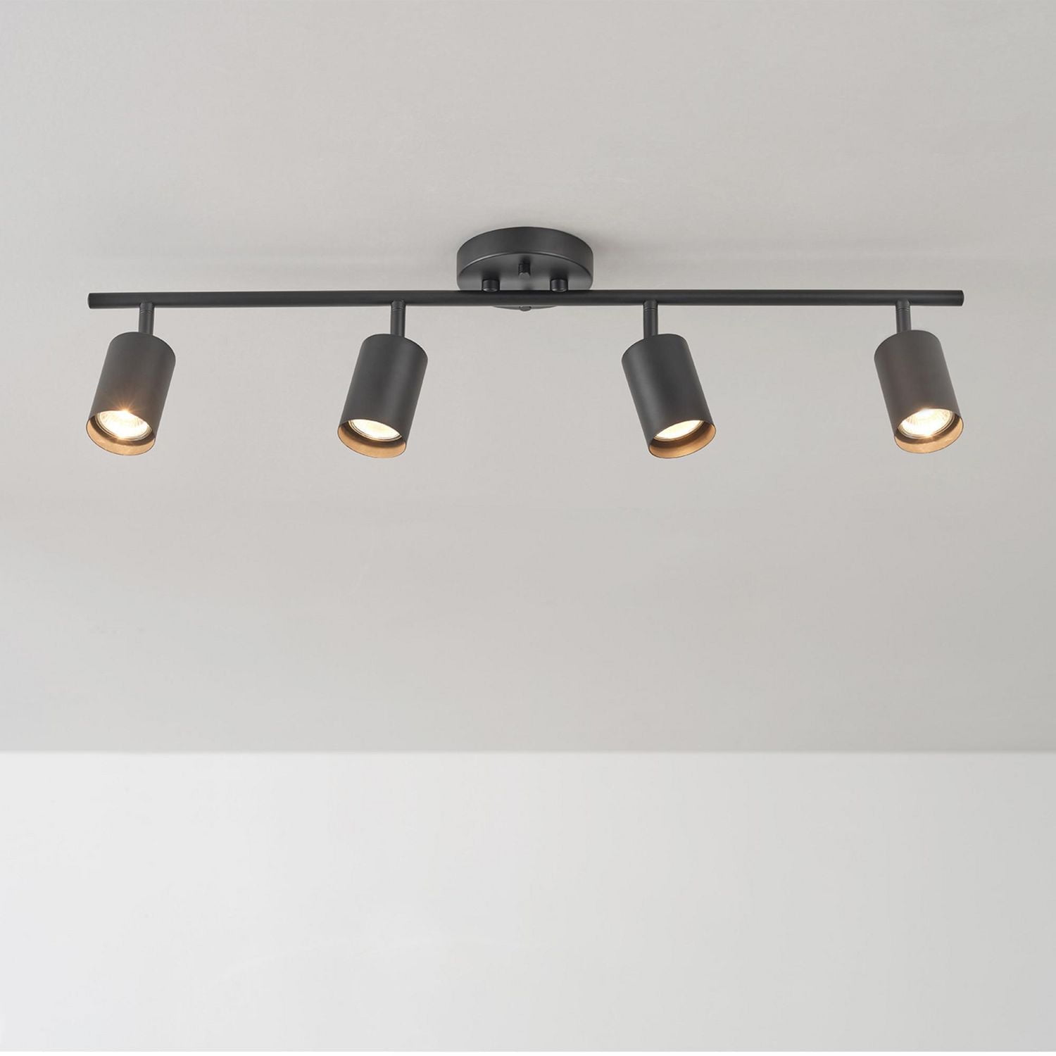 30" 4-Light Matte Black Track Lighting Bar