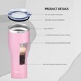thumbnail image 4 of Insulated Tumbler Cup with Slide Lid, Double-Walled Vacuum Stainless Steel Water Bottle Travel Mug - Leak-Proof Thermal Cup for Home and Outdoor Adventures - 40oz (Pink)…, 4 of 5