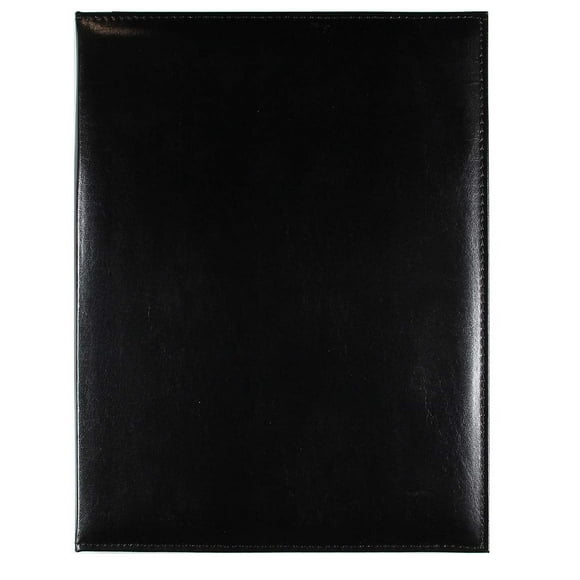 C.R. Gibson Black Leather Padfolio with Legal Size Notepad, 9.5'' W x 12.4'' L, 40 Pages.