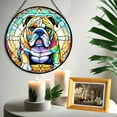 thumbnail image 6 of Bulldog Stained Glass Suncatcher, Bulldog Glass Suncatchers for Windows For Merry Christmas, 6 of 7