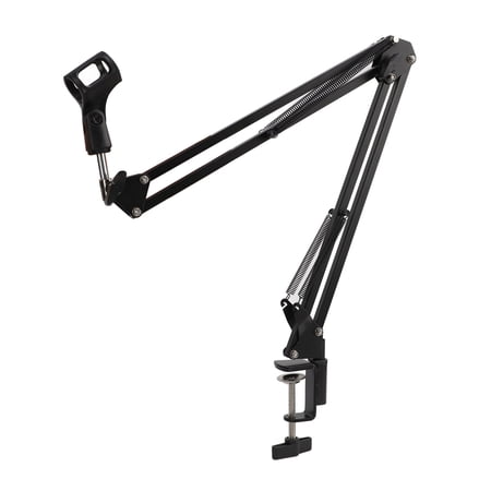 Adjustable Desktop Microphone Boom Arm Heavy Duty Steel Scissor Mic Stand 6.6 lbs / 3 kg Load Capacity for Studio Recording Streaming