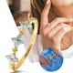 thumbnail image 2 of Moda para mujer Anillo de joyería con banda llamativa Anillos azules con flores, 2 of 8