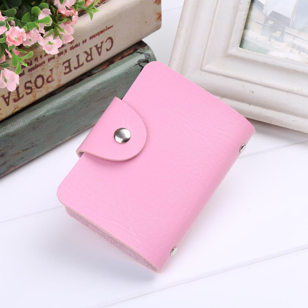 Unisex Men Women PU Leather Small Id Credit Card Wallet Holder Slim Pocket Case