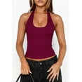 thumbnail image 5 of PRETTYGARDEN Women's Summer Halter Tank Tops Y2K Sleeveless Slim Fitted Backless Shirts Going Out Spring Workout Clothes, 5 of 10