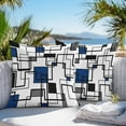 thumbnail image 3 of Outdoor Waterproof Throw Pillow Covers Set of 2 Blue Black Lines Decorative Pillowcases Square Outdoor Pillows Cushion Case 18x18 Inch Abstract Geometric Patio Pillows for Couch Sofa Bed Garden, 3 of 9