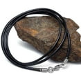 thumbnail image 2 of Leather Necklace Cord with Clasp, 16inch-24inch Braided Rope Necklace for Men Women 316L Stainless Steel Clasp, 2mm Black Leather Cord Necklace Brown Leather Necklace, 2 of 6