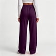 thumbnail image 4 of Baggy Sweatpants for Women Casual Wide Leg Drawstring High Waisted Lounge Athletic Sweat Track Pants with Pockets Dark Purple 2XL, 4 of 4