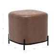 thumbnail image 2 of 7th Haven Inc. WOVENBYRD 17" Modern Square Ottoman with metal base Assembly Required Pink Velvet Solid, 2 of 5