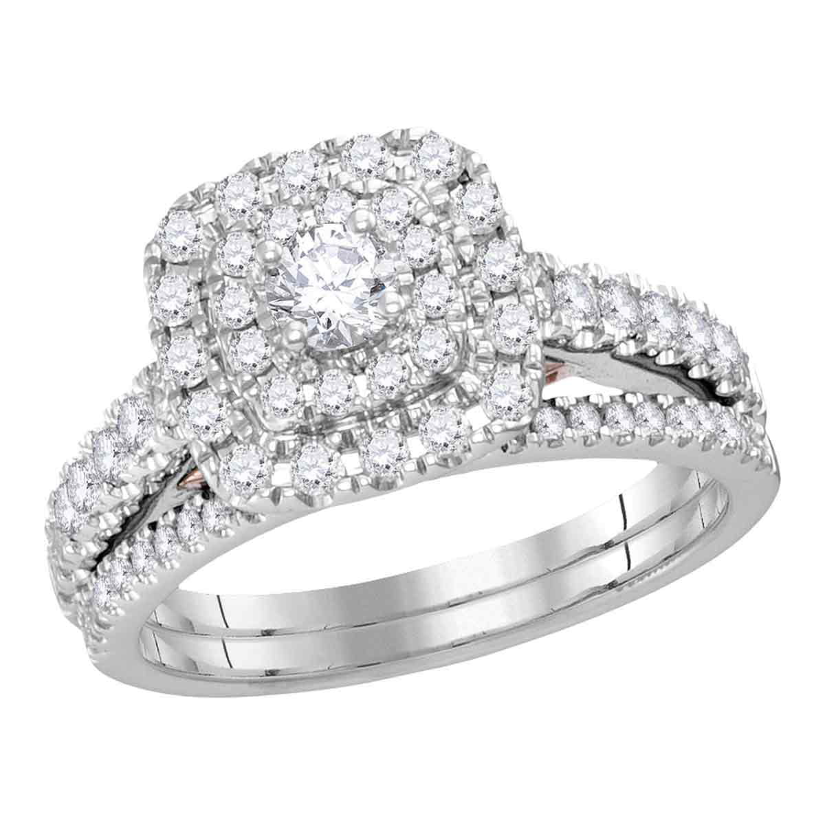 AA Jewels Size 9.5 14k White Gold Round Diamond