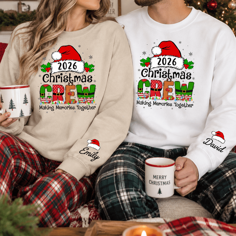 Personalized Christmas Crew Sweatshirt, Santa Family 2026 Holiday ...
