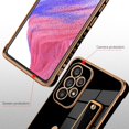 thumbnail image 2 of Compatible with Samsung Galaxy A53 5G Case Love Heart Plating Wristband Luxury Elegant Case Camera Protector Soft TPU Kickstand Protective Corner Back Cover Galaxy A53 5G Case -Black, 2 of 6