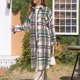 thumbnail image 3 of Chaqueta de otoño para mujer de un solo pecho con abertura lateral Estilo vintage Traje diario FLhrweasw Nuevo, 3 of 9