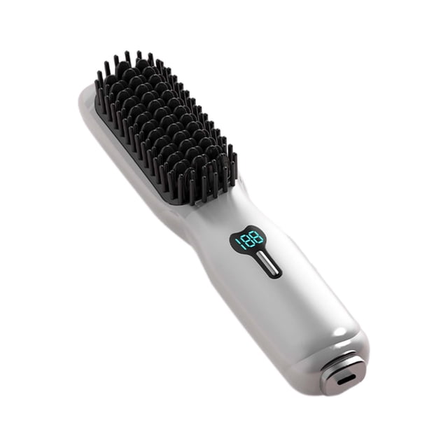 Cepillo alisador de pelo inalámbrico, cepillo alisador de pelo portátil mejorado para mujeres con tamaño de viaje en 1, peine alisador de pelo inalámbrico, recargable por USB