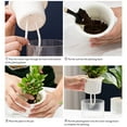 thumbnail image 5 of Lloopyting Plant Pots Vase Self Watering Planter African Violet Pots Clear Plastic Automatic Watering Planter Flower Pot Square Plant Pot For All House Plants Succulents Herb Garden Decor Clear, 5 of 8