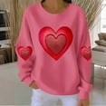 thumbnail image 2 of Yuyuzo Chandails en Molleton pour Femmes Saint-Valentin T-Shirts Graphiques Hauts Décontractés Manches Longues Col Rond Mode Chandail, 2 of 5