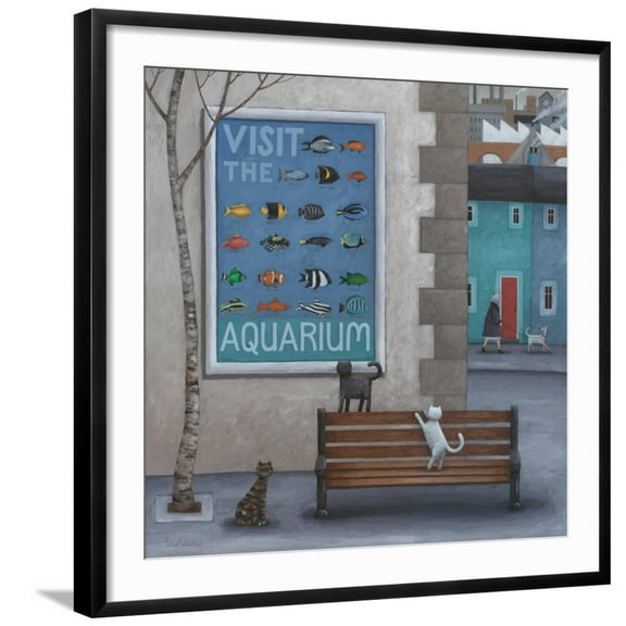 Art.com Visit the Aquarium Art Print by Peter Adderley, Black Frame Wall Art, 29" x 29"
