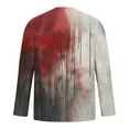 thumbnail image 4 of Zylanna Men's Long Sleeve T-Shirts, Crew Neck Loose Homewear Halloween Print Casual Tops for Men Red, 4 of 5