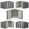 thumbnail image 3 of Seizeen Sheds and Outdoor Storage, 10 x 8FT Metal Patio Tool Storage Sheds w/Adjustable Shelf and Lockable Door, Galvanized Storage Shed for Backyard Garden, Gray, 3 of 9