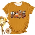 thumbnail image 2 of WREESH Women's Thanksgiving Graphic Pullover Loose Short Sleeve Crew Neck Top Yellow, 2 of 4
