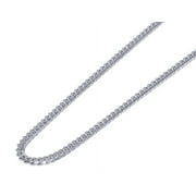 Miami Cuban Link Chain Necklace 2.5MM Solid 10K White Gold 16-30 Inches