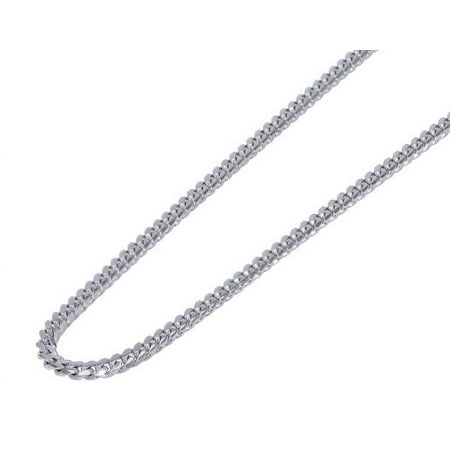 Miami Cuban Link Chain Necklace 2.5MM Solid 10K White Gold 16-30 Inches