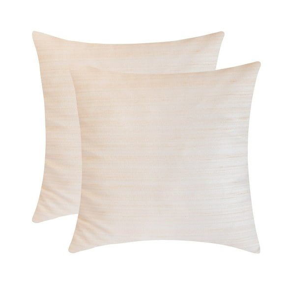 The White Petals Cream Throw Pillow Cover - (18x18 inch) | Decorative, Washable Cushion Covers for Couch, Sofa, Bedroom, Living Room - Pack of 2
