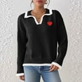 thumbnail image 2 of Erwazi Women Valentine's Day Sweaters Cute Heart Solid Color Oversize Pullover Tops Lightweight Blouse Outfits, 2 of 6