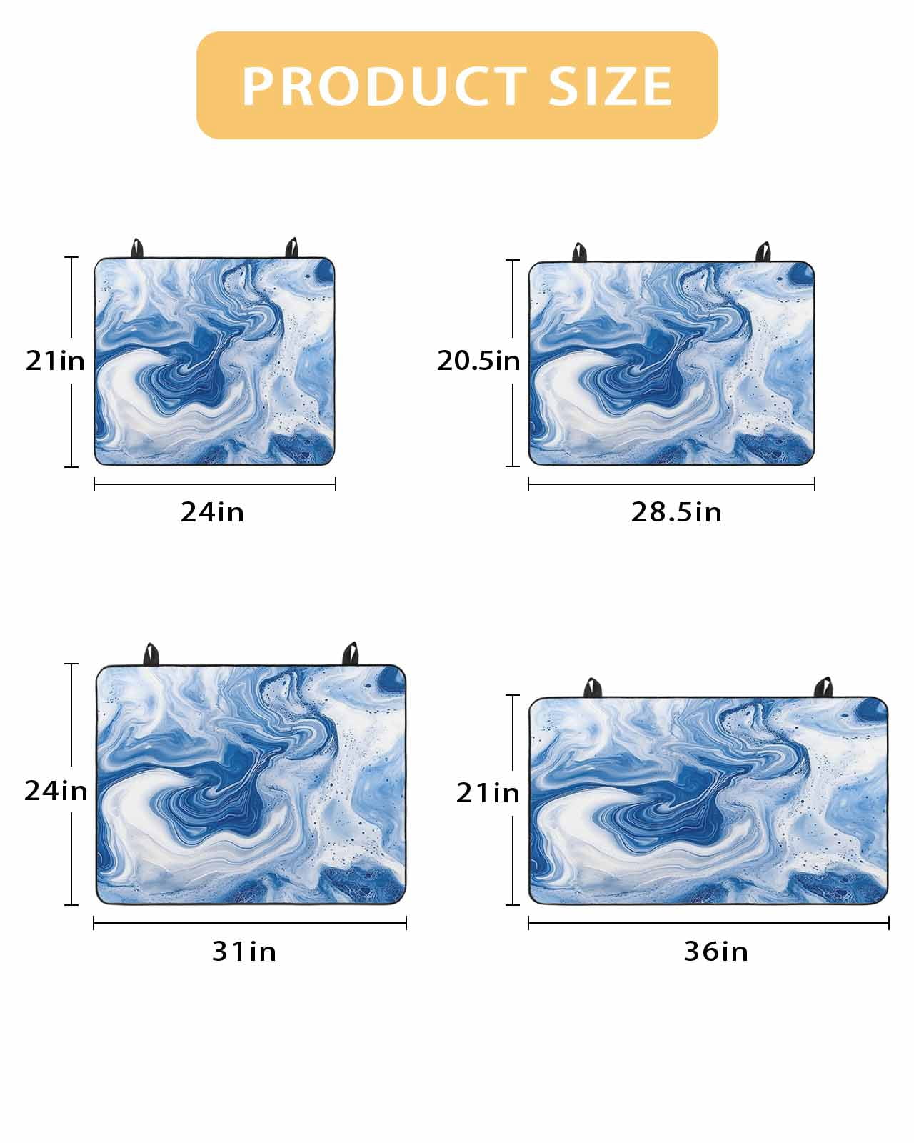 nqOlkjepod Large Induction Cooktop Protector Mat 24"x21", Marble Blue Stove Top Covers for Electric Stove, Ceramic Style Grunge Scratches Watercolor Stove Burner Cover Mats, Glass Top Stove Cover