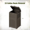 thumbnail image 6 of 33 Gallon Outdoor Trash Can, Hideaway Garbage Bins with Tiered Lid, Waterproof Resin Outside Waste Bins for Patio, Outside Pool, Backyard and Deck(1, Deep Brown), 6 of 7