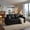 Black, variant on CKEASEAN 86" Linen Multi-Functional Sofa Sleeper, Convertible Couch Bed with 2 Cup Holders & Pillows, Box & Drawer, Comfy Sofa Bed with Storage Ottoman & Adjustable Armrest for Living Room, Apartment