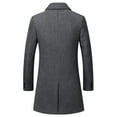 thumbnail image 2 of SWSMCLT Men's Wool Jackets & Coats Long Sleeve Winter Slim Fit Overcoat Single Breasted Pea Coats Thermal Trench Coat Grey 42, 2 of 5