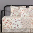 thumbnail image 3 of Chezmoi Collection Abbi 5-Piece Pink Shabby Chic Bedding Floral Daybed Cover Set, Lightweight Vintage Washed Cotton Patchwork Quilt, 3 of 9