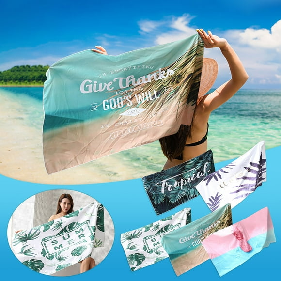 Xihbxyly Toalla de Playa de Microfibra, Resistente a La Arena, de Secado Rápido, Ligera y Portátil, Ideal para Viajes, Piscinas y Playas, Ideal para Aventuras Al Aire Libre, 70 X 140 Cm.