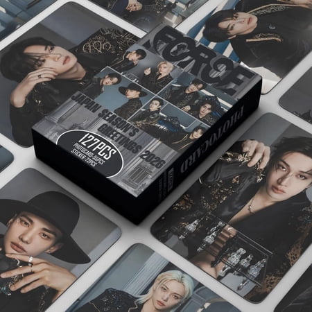 Straykids Japan SEASON'S GREETINGS 2026 Set - 55 Photocards + 72 Stickers, 'FORCE' Themed Lomo Cards for STAY Fandom