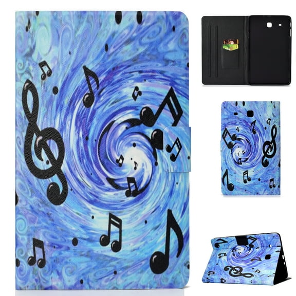 Galaxy Tab E 9.6" SM-T560 Case (NOT FOR SM-T560NU), Allytech PU Leather Folio Multi Angles Stand Smart Cover with Card Slots for Samsung Galaxy Tab E 9.6" SM-T560, Music