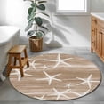 thumbnail image 4 of Round Area Rugs Collection 3 Ft, Brown Coastal Non-Slip Residential Carpet, Summer Ocean Waves Ombre Sea Starfish Indoor Crawling Mats Doormat Runner Rugs Play Mat forBedroom, 4 of 9
