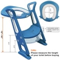 thumbnail image 3 of Potty Training Toilet Seat with Step Stool Ladder for Kids and Toddler, Sturdy Potty Ladder with Soft Padded Cushion for Boys and Girls by BlueSnail (Desert blue Leatherette Cusion), 3 of 7