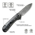 thumbnail image 3 of CIVIVI Elementum Folding Pocket Knife for Men, 2.96" Damascus Blade Folder with Low Profile Pocket Clip C907C-DS2, 3 of 8