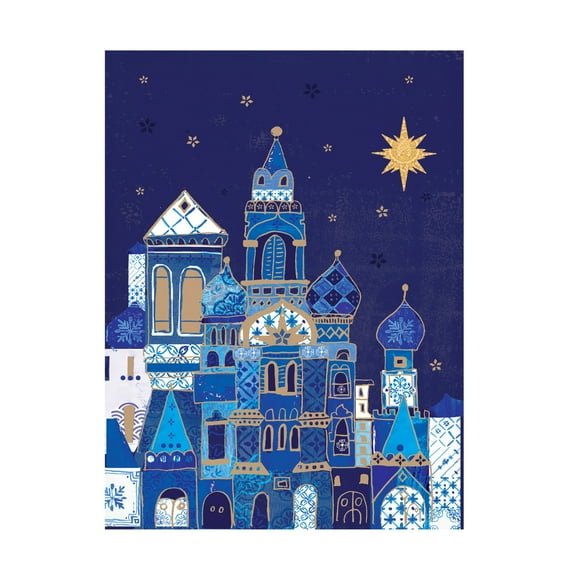 Canvas Wall Art - Paper Dove Co Ltd 'Blue Pattern Beth' Wall Art for Living Room, Bedroom, or Office Décor by Trademark Fine Art - 14 x 19 Inches