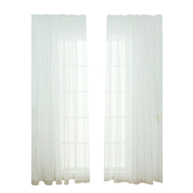 Miangastore Rideau Non Transparent 1Pcs 39.4*106.3 Po Blanc Polyester Transparent