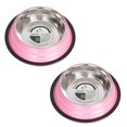 thumbnail image 1 of Iconic Pet 51461 24 oz. Color Splash Stripe Non-Skid Pet Bowl - Pink, 1 of 1