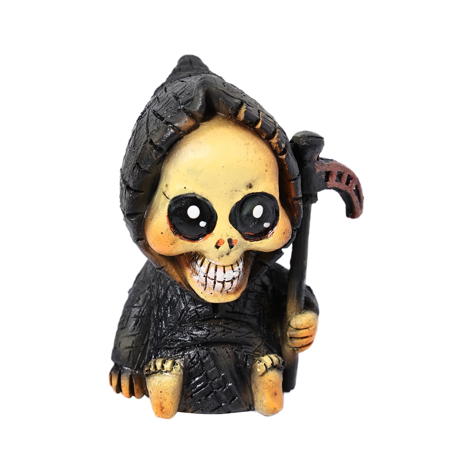 Grim Reaper Skeleton Cast Resin Halloween Figurine Pen Bundle New Set of 3 