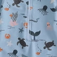 thumbnail image 7 of NOLDARES Toddler Infant Baby Boys Swimsuit Kids Rash Guard One Piece Newborn Zipper Bathing Suit Swimwear with Hat(Grey,6-12 Months), 7 of 7