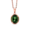 Gem Stone King 3.60 Ct Oval Green Mystic Quartz 18K Rose Gold Plated Silver Pendant with Chain
