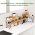 thumbnail image 5 of Ollieroo 3 Tier Corner Shelf Bamboo Countertop Organizer Bookshelf Display Shelves Space Saving Rack for Living Room Kitchen Office with Hooks, 5 of 8
