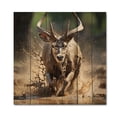 thumbnail image 3 of Designart "African Majestic Antelope Dashing" Animals Print on Natural Pine Wood, 3 of 5
